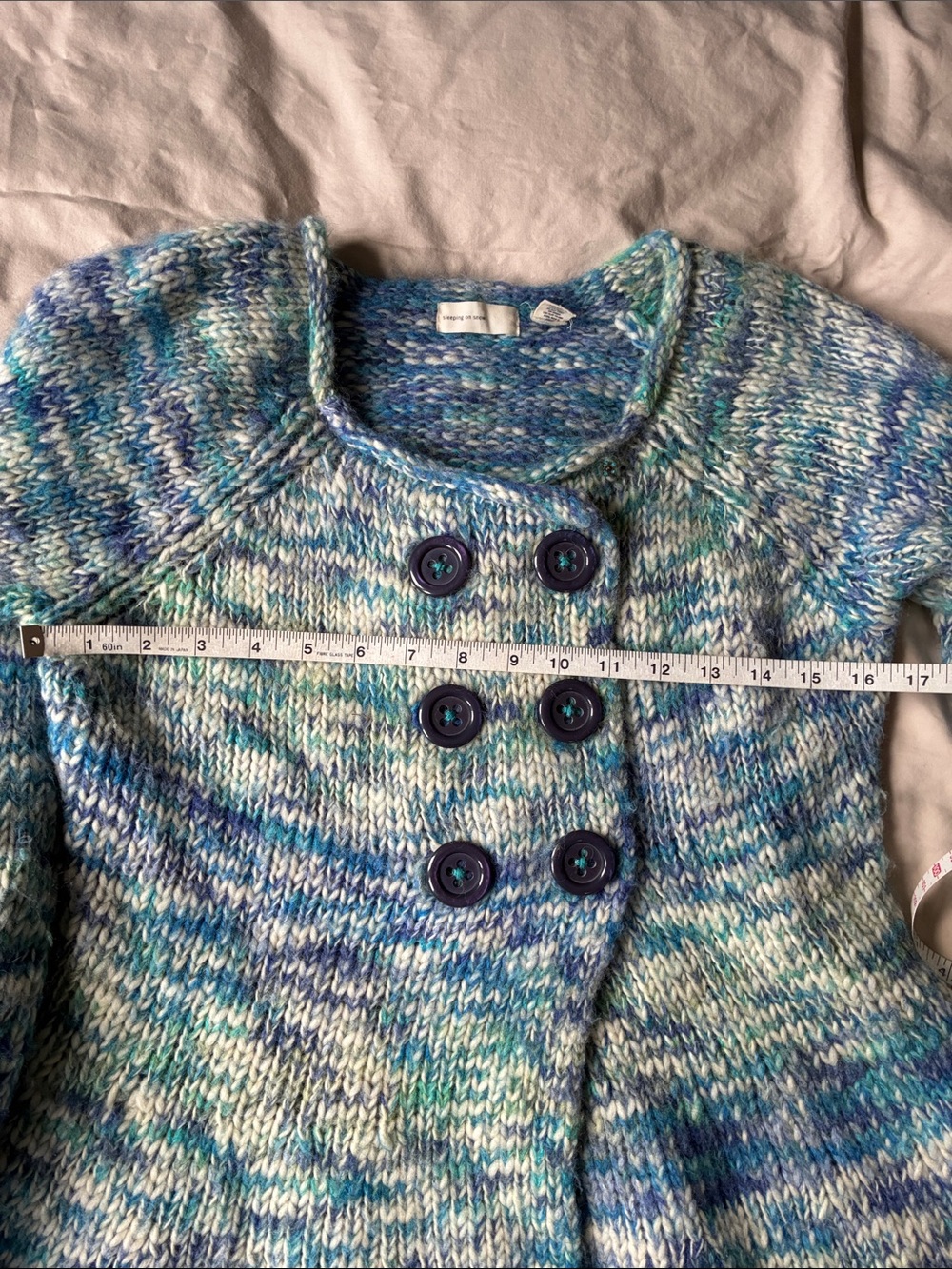 Anthropologie Blue and white peplum style sweater
